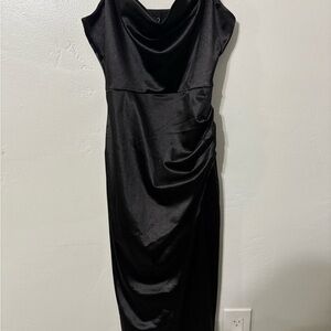 Windsor Black Draped Midi Dress